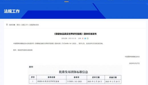 保健食品真實世界研究標準出爐，填補行業空白